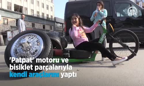 Patpat  Motoru ve Bisiklet Parçalarıyla Kendi Araçlarını Yaptı 