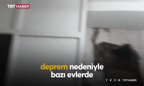 Deprem nedeniyle 2 evde ağır hasar oluştu