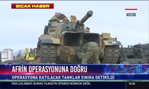 Son Dakika Afrin Operasyonuna Doğru Tsk'nın 10 Tankı Sınırda Konuşlandırıldı