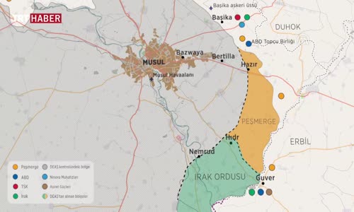 Musul Güney, Doğu ve Kuzeyindeki 5 Bölgeden Tamamen Kuşatıldı