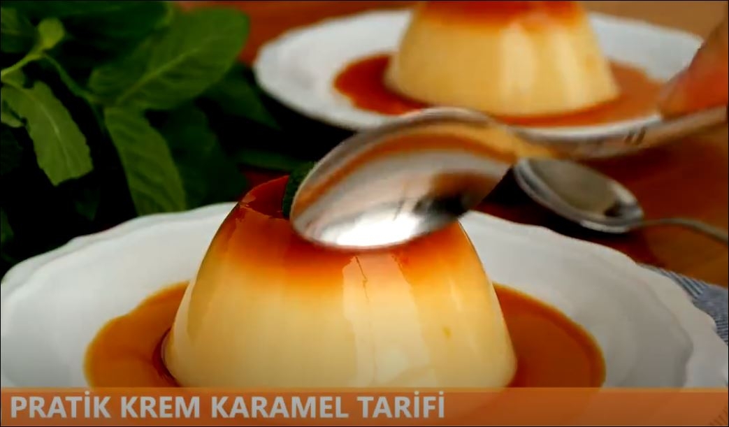 Sadece 1 Yumurta  ile Kolay Krem Karamel Tarifi 