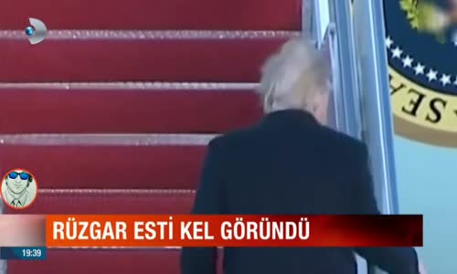 Rüzgar Uçtu Ve Donald Trump'ın Keli Göründü