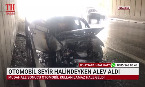 OTOMOBİL SEYİR HALİNDEYKEN ALEV ALDI