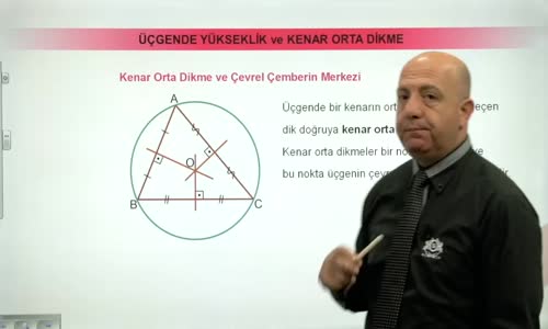 EBA GEOMETRİ LİSE  ÜÇGEN -KENAR ORTA DİKME ÇEVREL ÇEMBERİN MERKEZİ