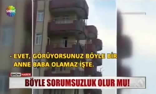 Balkona Salıncak Kurup Eğlenen Çocukların Yürekleri Ağza Getirdi