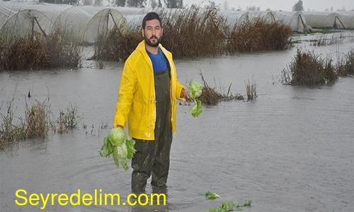 Tarsus'ta seralar sular altında kaldı