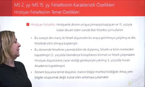 EBA FELSEFE LİSE MS 2.YY-2MS 15.YY FELSEFESİ -HRİSTİYAN FELSEFENİN TEMEL ÖZELLİKLERİ