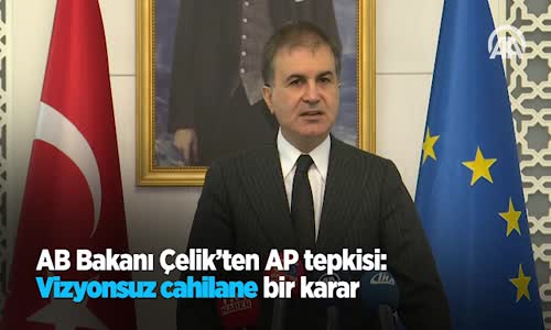 Ab Bakanı Çelik'ten Ap Tepkisi Vizyonsuz Cahilane Bir Karar 