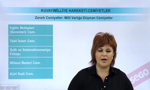 EBA T.C. İNKILAP TARİHİ VE ATATÜRKÇÜLÜK  LİSE - MİLLİ MÜCADELE HAZIRLIKLARI - KUVAYIMİLLİYE HAREKETİ; CEMİYETLER - ZARARLI CEMİYETLER MİLLİ VARLIĞA DÜŞMAN CEMİYETLER