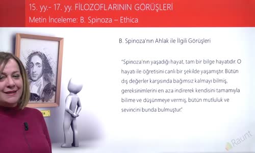 EBA FELSEFE LİSE MS 15.YY-MS 17.YY FELSEFESİ - METİN İNCELEMESİ- B. SPİNOZA -ETHİCA