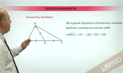 EBA GEOMETRİ LİSE  ÜÇGEN -KENARORTAY ÖZELLİKLERİ