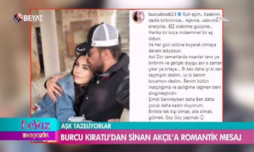 Burcu Kıratlı'dan Romantik Sinan Akçıl Paylaşımı