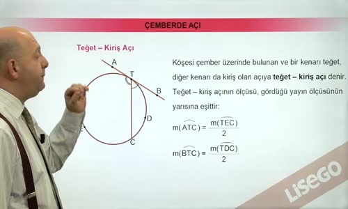 EBA GEOMETRİ LİSE ÇEMBERDE AÇILAR-TEĞET VE KİRİŞ AÇI