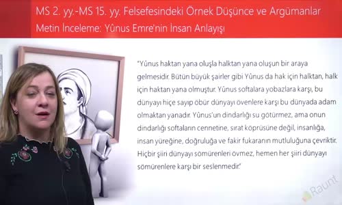 EBA FELSEFE LİSE MS 2.YY-MS 15.YY FELSEFESİ -METİN İNCELEME - YUNUS EMRE'NİN İNSAN ANLAYIŞI