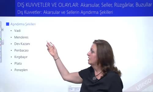 EBA COĞRAFYA LİSE - DIŞ KUVVETLER VE OLAYLAR - AKARSULAR VE SELLERİN AŞINDIRMA ŞEKİLLERİ II