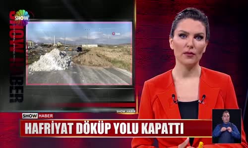 Hafriyat döküp yolu kapattı