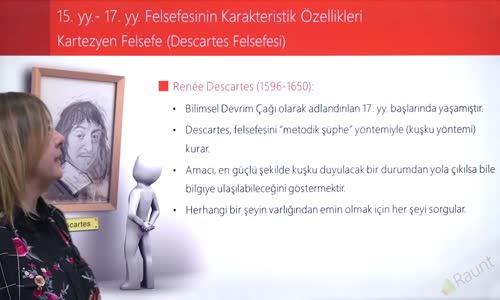 EBA FELSEFE LİSE MS 15.YY-MS 17.YY FELSEFESİ - KARTEZYEN FELSEFE (DESCARTES FELSEFESİ)