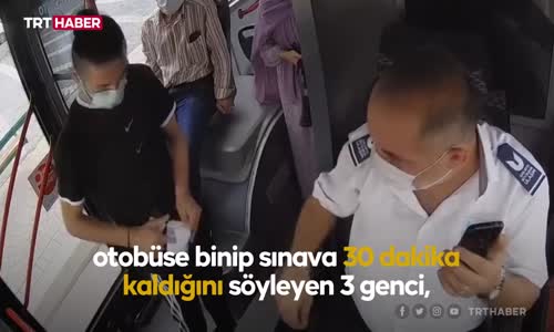 Otobüsün yönünü çevirerek öğrencileri sınava yetiştirdi