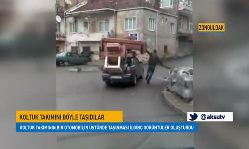 Koltuk Takımını Otomobilin Üstünde Taşıdılar