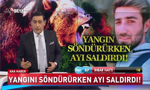 Yangını söndürürken ayı saldırdı!