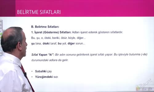 EBA TÜRKÇE LİSE SÖZCÜK TÜRLERİ-SIFAT -BELİRTME SIFATLARI