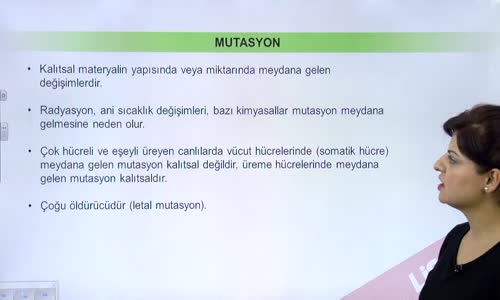 EBA BİYOLOJİ LİSE - CANLILAR VE ÇEVRE - MUTASYON