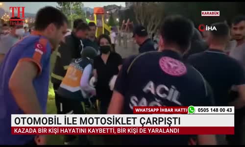 OTOMOBİL İLE MOTOSİKLET ÇARPIŞTI