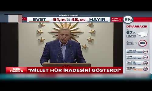 Cumhur Başkanı RTE Referandum Galibiyet Konuşması