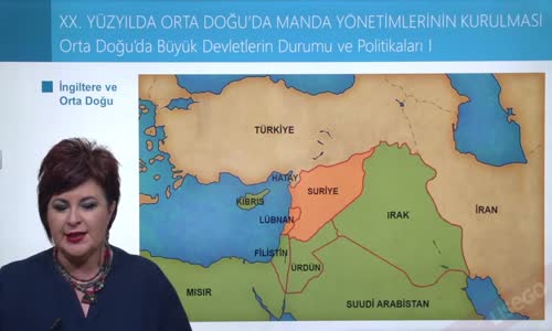 EBA T.C. İNKILAP TARİHİ VE ATATÜRKÇÜLÜK  LİSE - İKİ SAVAŞ ARASINDAKİ DÖNEMDE DÜNYA - XX. YÜZYILDA ORTA DOĞU'DA MANDA YÖNETİMLERİNİN KURULMASI - ORTA DOĞU'DA BÜYÜK DEVLETLERİN DURUMU VE POLİTİKALARI I