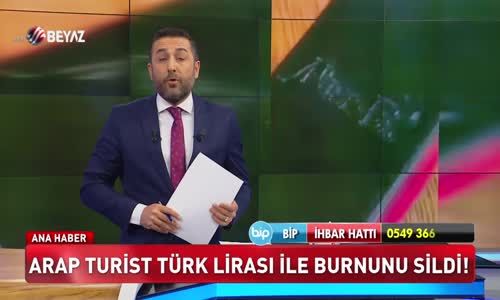 Arap turist Türk Lirası ile burnunu sildi!