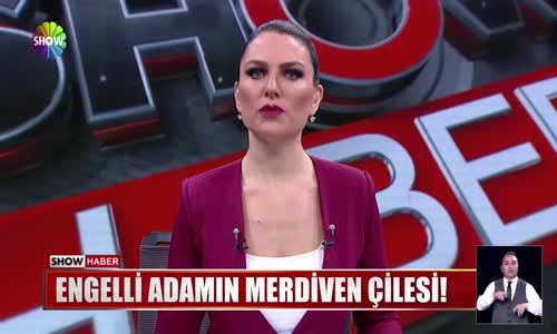 Engelli adamın merdiven çilesi!