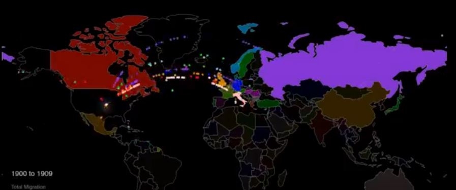 Dünya Haritası Üzerinde Abd'ye Göçün 200 Yılı