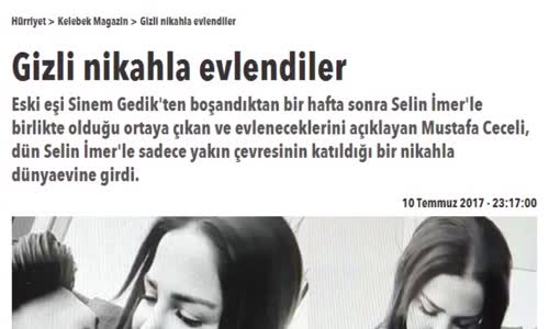 Mustafa Ceceli Gizli Nikah Yaparak Selin İmerle Evlendi