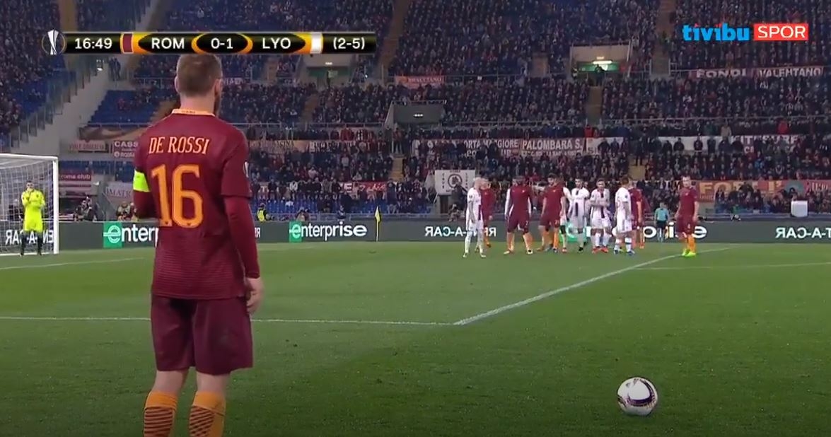 Roma  Lyon 1:1 2017 - Kevin Strootman Backheel Goal