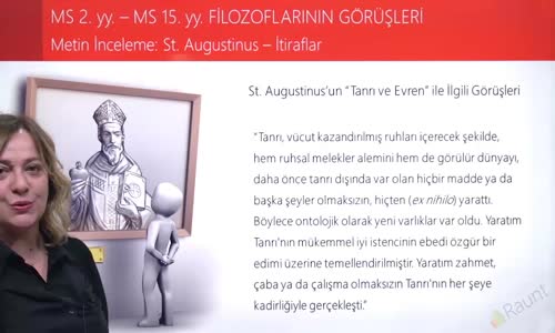 EBA FELSEFE LİSE MS 2.YY-MS 15.YY FELSEFESİ -METİN İNCELEME - ST, AUGUSTİNUS - İTİRAFLAR