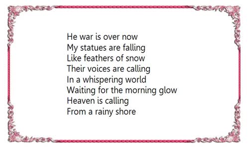 Kazem Al Saher - The War Is Over Lyrics