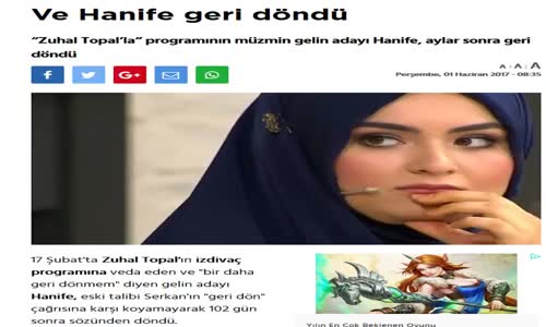 Zuhal Topal Hanife Sözünden Döndü