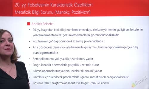 EBA FELSEFE LİSE 20.YY FELSEFESİ - METAFİZİK BİLGİ SORUNU (MANTIKÇI POZİVİTİZM)