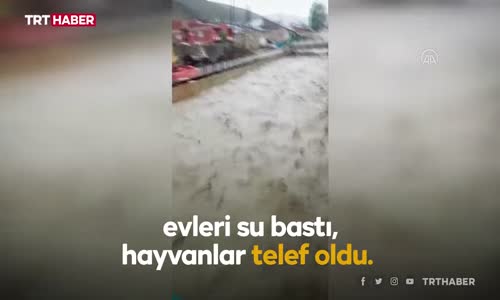 Bayburt'ta sel- Ev ve ahırları su bastı