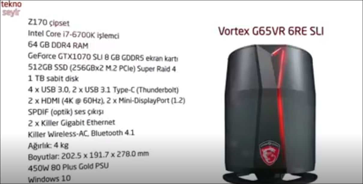 MSI Vortex G65VR 6RE SLI Oyun Bilgisayarı İncelemesi 