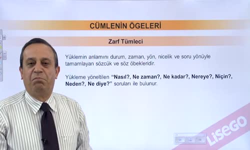 EBA TÜRKÇE LİSE CÜMLENİN ÖGELERİ-YARDIMCI ÖGELER-ZARF TÜMLECİ