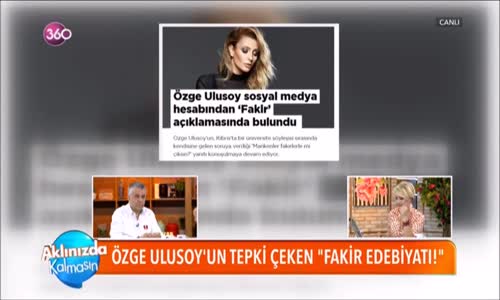 Özge Ulusoyun Tepki Çeken Fakir Edebiyatı