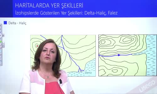 EBA COĞRAFYA LİSE - HARİTALARDA YER ŞEKİLLERİ - İZOHİPSLERDE GÖSTERİLEN YER ŞEKİLLERİ; DELTA, HALİÇ, FALEZ