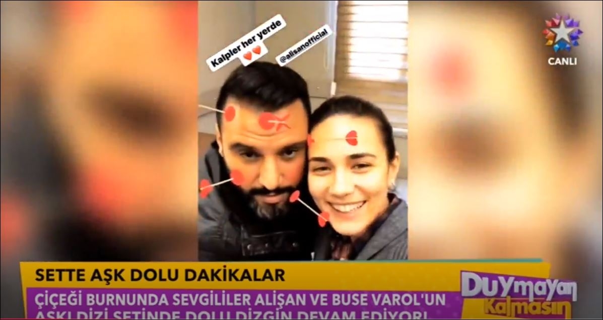 Alişan Yeni Sevgilisi Buse Varol'u Sarılarak Isıttı; Sette Aşk Dolu Dakikalar