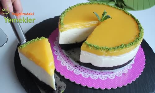 Fırın Gerektirmeyen Çok Pratik Portakallı Yalancı Cheesecake Tarifi  Kolay Çizkek Tarifi 