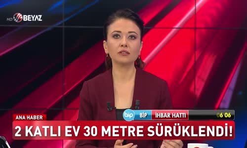 2 katlı ev 30 metre sürüklendi!