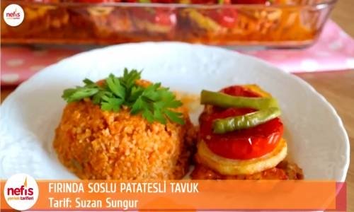 Fırında Soslu Patatesli Tavuk