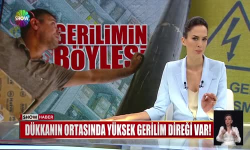 Dükkanın ortasında yüksek gerilim direği var!