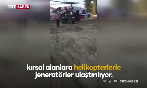 Sel bölgesinde arazi aracı helikopterle taşındı