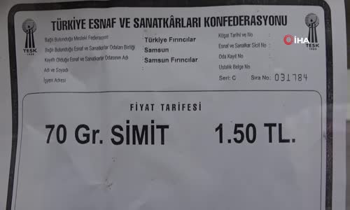 Samsun'da Simide Yüzde 50 Zam 